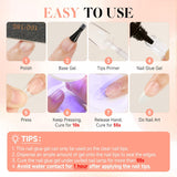 UNA GELLA Gel Nail Glue, Solid Nails Gl ue Gel 40ml Lamp Curing Needed Soak Off G LUE Strong Nail G LUE G el for Acrylic Fake Nails Tips Extension Press On Nails for Gelly Tips