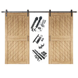 Slanted Double Barn Door Kit | Black Hardware
