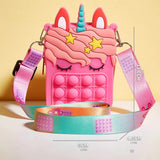 Unicorn Pop-it Bubble Fidget Handbag for Kids