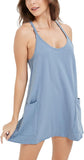 Unilexi Women's Althletic Dresses with Pockets Summer Sleeveless Workout Mini Dress with Shorts Tennis Dress