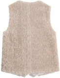 Unilexi Womens Fashion V-Neck Lambswool Vest Loose Wild Button Waistcoat Winter Sleeveless Jacket with Pockets
