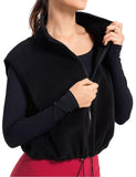 Unilexi Womens Full Zip Fleece Vest Stand Collar Sherpa Crop Sleeveless Coat Zipper Fitness Vest