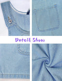 Unilexi Women’s Loose Summer Sexy Denim Skirt Casual Sleeveless Jean Overall Dresses with Pockets