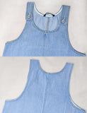 Unilexi Women’s Loose Summer Sexy Denim Skirt Casual Sleeveless Jean Overall Dresses with Pockets