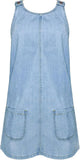 Unilexi Women’s Loose Summer Sexy Denim Skirt Casual Sleeveless Jean Overall Dresses with Pockets