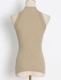 Unilexi Women’s Sleeveless High Neck Cut Out Sweater Vest Sexy Cutout Twist Knot Front Split Knit Tank Tops