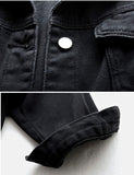 Unilexi Women's Solid Color Denim Jacket Long Sleeve Jean Jacket Casual Coat with Pockets
