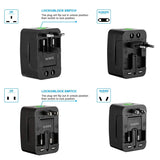 Universal Travel Adapter with 4 Interchangeable Plugs