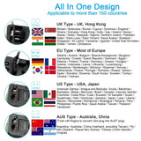 Universal Travel Adapter with 4 Interchangeable Plugs
