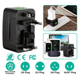 Universal Travel Adapter with 4 Interchangeable Plugs