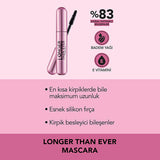 Flormar Longer Than Ever Black Lengthening Mascara: Nourishing Almond Oil & Vitamin E for Long-Lasting, Dramatic Lashes