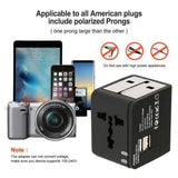 US EU UK AU Travel Universal Adapter USB Charger Type-C AC Wall Plug Converter