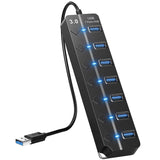 USB 3.0 HUB 7 Ports High Speed 5Gbps USB Splitter