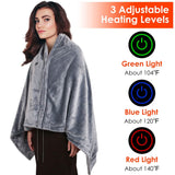 USB Heated Blanket Poncho Shawl Wrap Throw with Zipper Washable