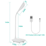 USB Rechargeable Table Lamp Dimmable LED Flexible Gooseneck Desk Light