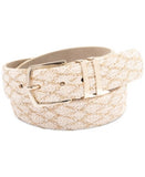 Inc International Concepts Woven Metallic Fabric Panel Belt, Size Large