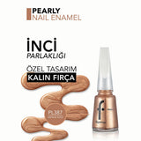 Flormar Pearly Nail Polish PL387 Vintage Gold - Long-Lasting Nail Polish with Pearl Effect