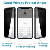 Magnetic Tempered Glass Privacy Metal Case iphone