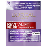 L'Oreal Paris Revitalift Filler Hyaluronic Acid Anti-Aging Day Cream: Intense Hydration, Wrinkle Filler & Skin Plumping for Youthful Radiance