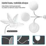 Vanity Mirror 10-Times Magnifying LED Lighted Make-up Swivel Suction Cup Compact Folding