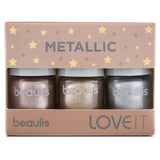 Beaulis 3-Piece Metallic Nail Polish Set - Long-Lasting, Easy to Apply Nail Color Variety for Fashionable Individuals