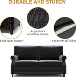 Velvet Roll Up Arm Chair Loveseat with Nail Head