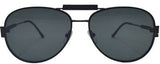 Versace 2167-Q 1261/87 Black Metal Shield Sunglasses