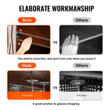 VEVOR Corner Industrial Bar Cabinet, Wine Table for Liquor & Glasses, Sideboard Buffet Cabinet with Glass Holder, Freestanding Farmhouse Wood Coffee Bar Cabinet for Living Room, Home Bar, Black Walnut