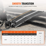 VEVOR Portable Wheelchair Ramp, 7 ft 800 lbs Capacity, Non-Slip Aluminum Folding Threshold Ramp, Foldable Mobility Scooter Ramp Wheel Chair Ramp, Handicap Ramp for Home Steps, Stairs, Doorways, Curbs