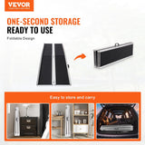 VEVOR Portable Wheelchair Ramp, 7 ft 800 lbs Capacity, Non-Slip Aluminum Folding Threshold Ramp, Foldable Mobility Scooter Ramp Wheel Chair Ramp, Handicap Ramp for Home Steps, Stairs, Doorways, Curbs