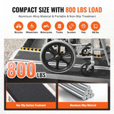 VEVOR Portable Wheelchair Ramp, 7 ft 800 lbs Capacity, Non-Slip Aluminum Folding Threshold Ramp, Foldable Mobility Scooter Ramp Wheel Chair Ramp, Handicap Ramp for Home Steps, Stairs, Doorways, Curbs