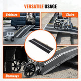 VEVOR Portable Wheelchair Ramp, 8 ft 800 lbs Capacity, Non-Slip Aluminum Folding Threshold Ramp, Foldable Mobility Scooter Ramp Wheel Chair Ramp, Handicap Ramp for Home Steps, Stairs, Doorways, Curbs