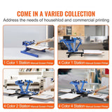 VEVOR Screen Printing Machine, 1 Color 1 Station Silk Screen Printing Press, 21.2x17.7in Screen Printing Press, Double-layer Positioning Pallet, Adjustable Tension for T-shirt DIY Printing