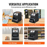 VEVOR USD Coin Sorter, Coin Sorter Machine for USD Coin 1¢ 5¢ 10¢ 25¢, Sorts up to 230 Coins/min, Coin Sorter and Wrapper Machine Holds 200 Coins Included 4 Coin Tubes, Black