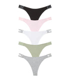 Victoria's Secret PINK Women's Cotton Logo Thong Underwear, Panties for Women, Multi Pack (XS-XXL)