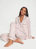 Victoria's Secret Satin Pajama Set, Long Sleeve Button Down Shirt & Pants, Sleepwear for Women (XS-XXL)