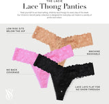 Victoria's Secret Women's Lace Thong Underwear, Panties for Women, Multi Pack (XS-XXL)