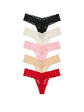 Victoria's Secret Women's Lace Thong Underwear, Panties for Women, Multi Pack (XS-XXL)
