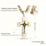 Vintage-Inspired Men's Flat Handmade Cross Pendant Necklace