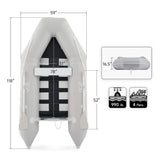 Virtue US 10FT 4-Person Heavy-Duty Inflatable Dinghy Transom Sport Tender Boat (SAK98153)