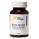 Vita Simple Biotin & Keratin Hair Support Supplement 30 Tablets