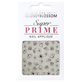 Glossy Blossom Floral Garden Midnight Nail Sticker, 1 Sheet
