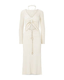 Nicholas Luisa Ruched Cutout MIDI Dress, Size Large