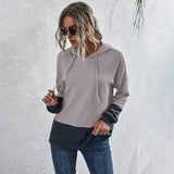 Waffle Two Tone Drawstring Hoodie