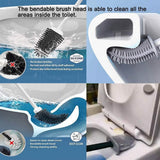 Wall Mounted Silicone Bathroom Brush and Holder Set