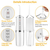Water Flosser Cordless Dental Oral Irrigator Waterproof Teeth Cleaner