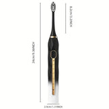 Waterproof USB Rechargeable Electric Toothbrush with 10 Replaceable Toothbrush Heads, Charger and Case