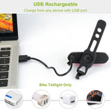 Waterproof USB Rechargeable LED Bicycle Tail Warning Lamp