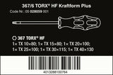 Wera 367/6 HF Kraftform Plus TORX® Screwdriver Set With Rack 6 Piece 05028059001