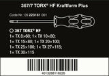 Wera 367/7 HF Kraftform Plus TORX® Screwdriver Set With Rack 7 Piece 05223161001
